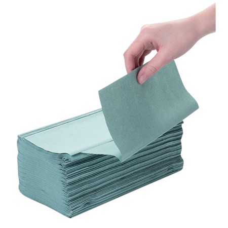 product image:Single Fold Hand Towel Green Pack of 5000